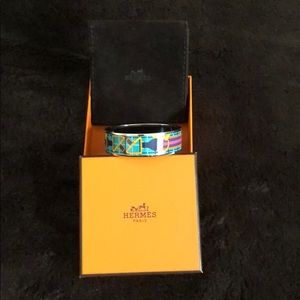 Hermes Printed Enamel Wide Bracelet. “NEW”